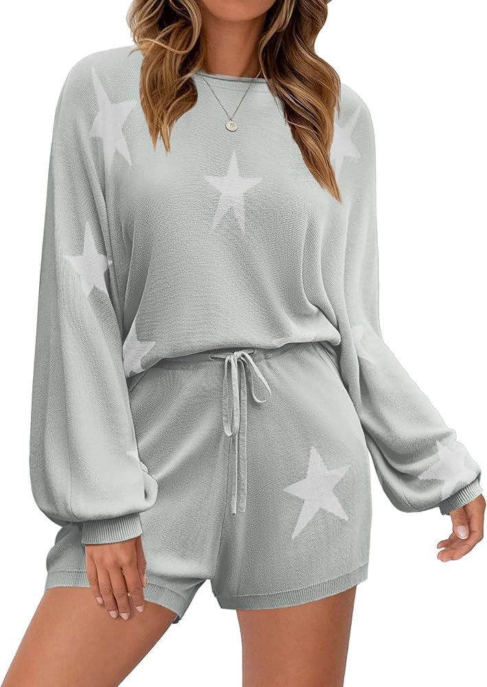 Ekouaer Knit Pajamas Set for Women Lounge Wear Sets Long Sleeve Sweatsuit Matching 2 Piece Outfit... | Amazon (US)