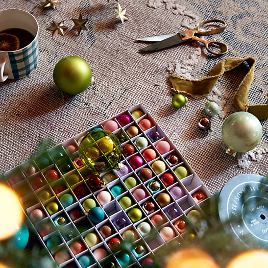 Miniature Glass Bulb Ornament Set, 100 | Terrain