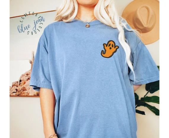 Retro Halloween Comfort Colors T Shirt Trendy Oversized Ghost - Etsy | Etsy (US)