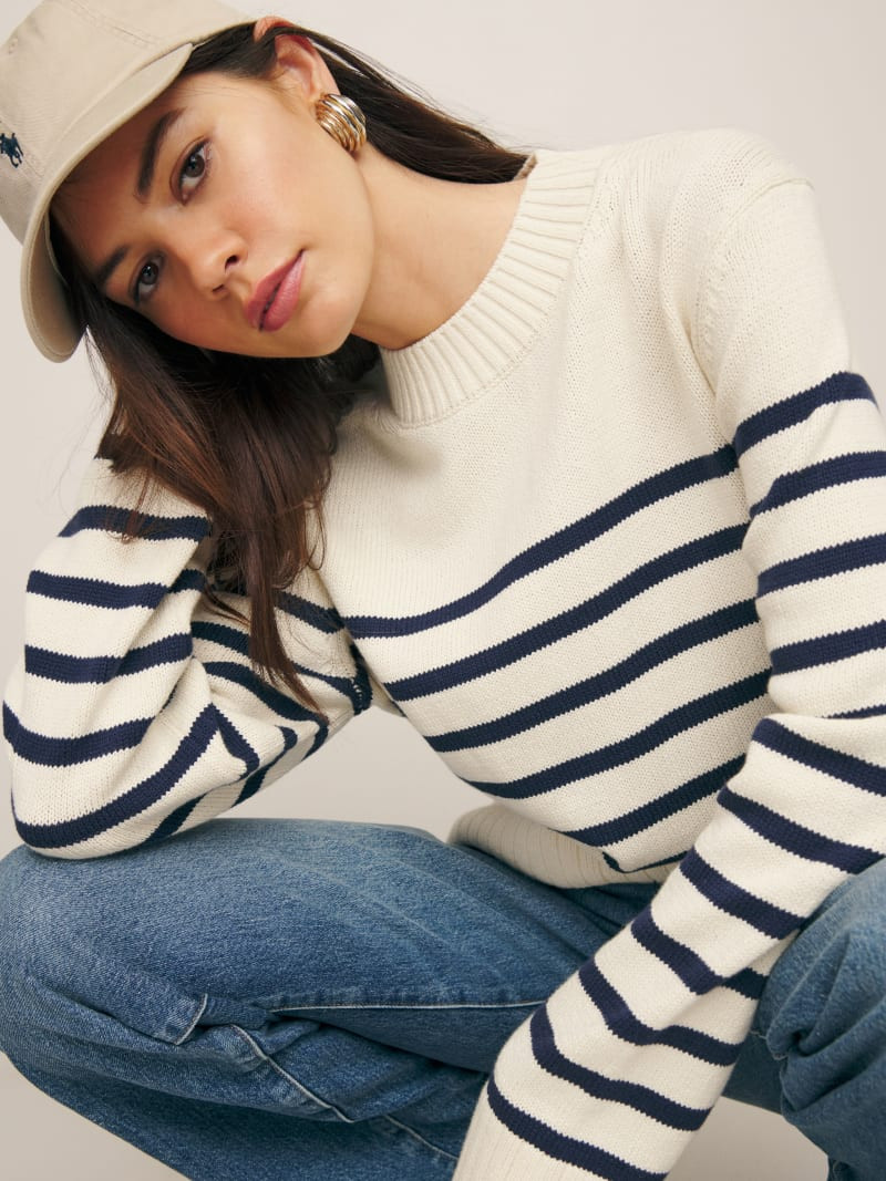 Anna Cotton Crewneck Sweater | Reformation (Global)