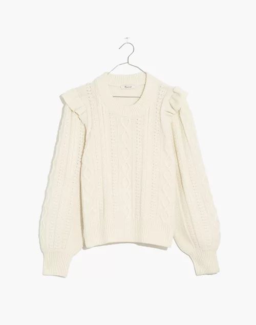 Hollydene Ruffle-Shoulder Pullover Sweater | Madewell