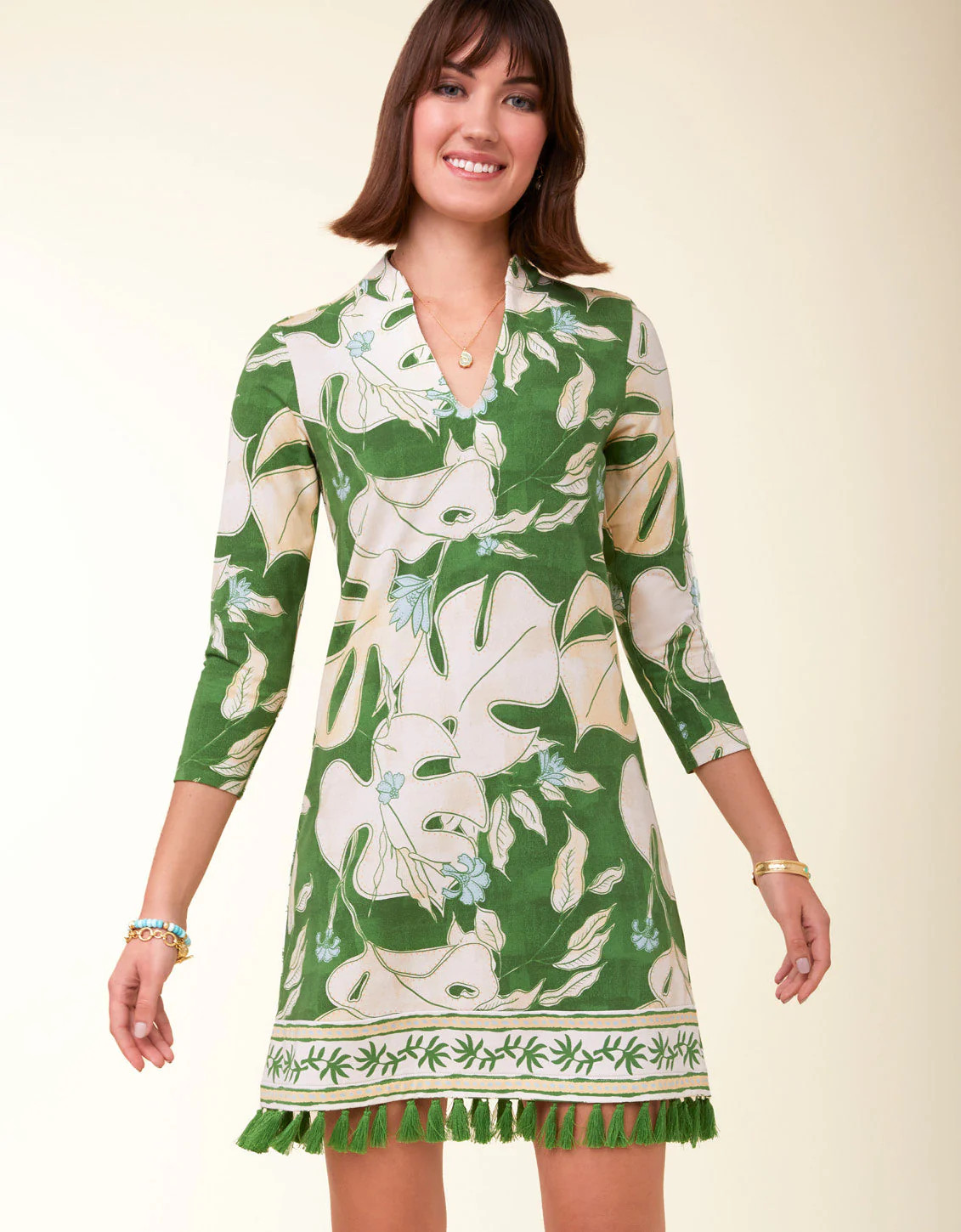 Kit Jersey Dress Ogeechee Tropical Leaf | Spartina 449