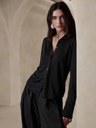 Essential Long-Sleeve Polo | Banana Republic (CA)