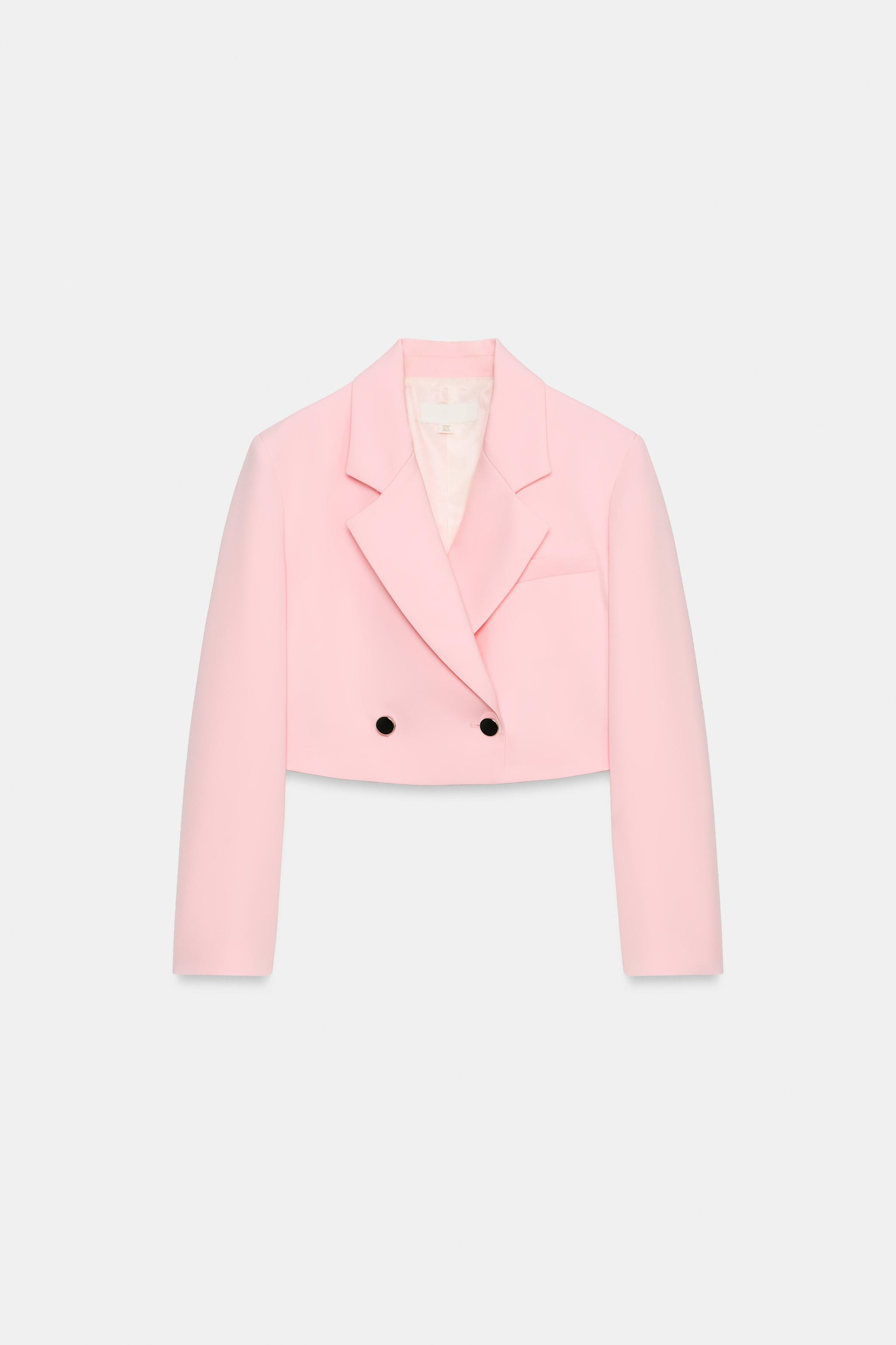 CROPPED BLAZER WITH SHOULDER PADS | Zara UK