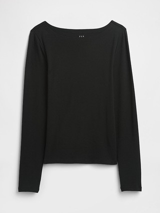 Modern Ribbed Boatneck T-Shirt | Gap Factory