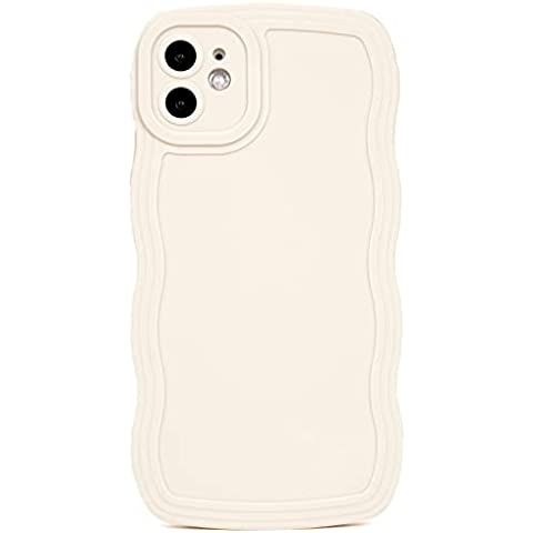 Caseative Solid Color Curly Wave Frame Soft Compatible with iPhone Case (White,iPhone X/Xs) | Amazon (US)