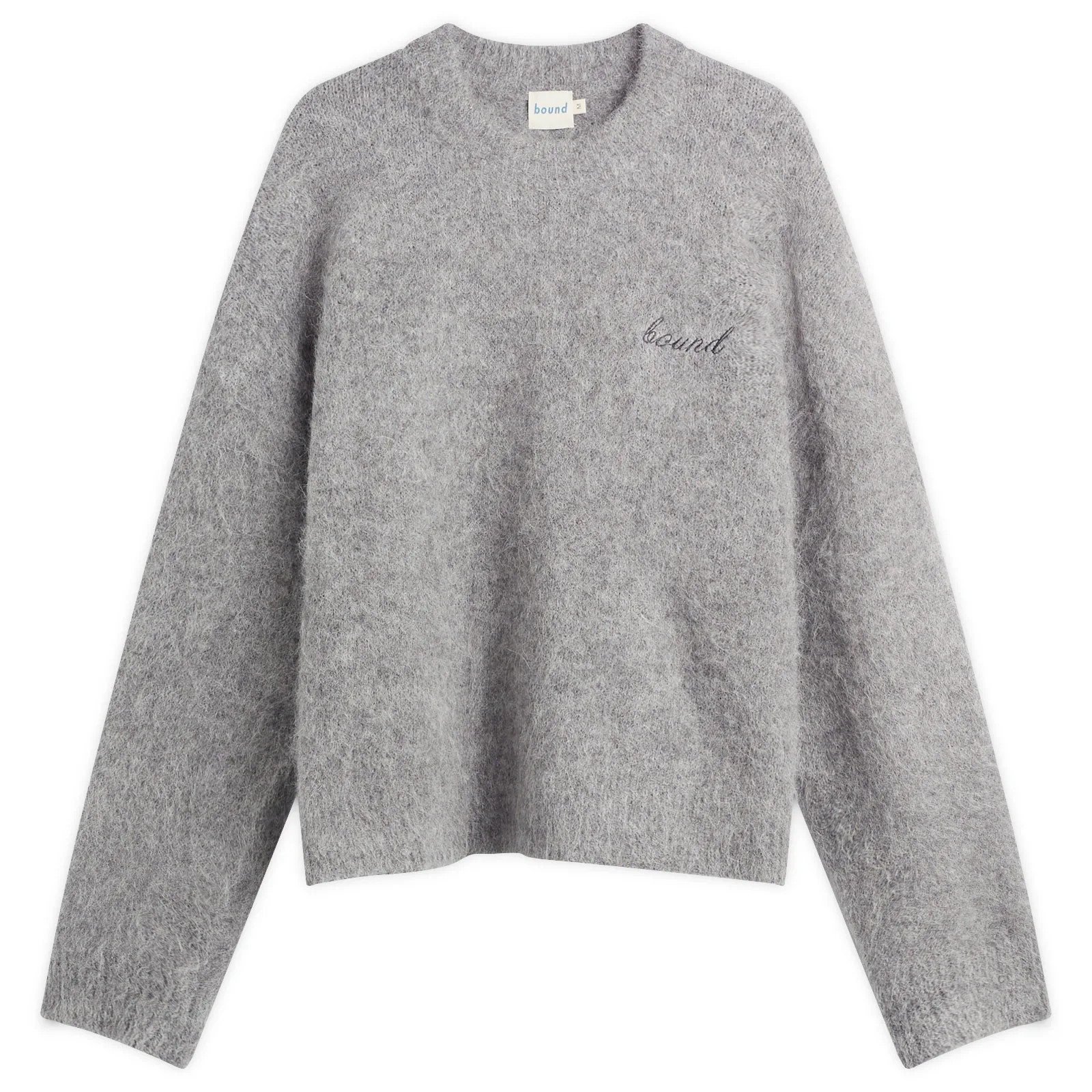 Bound Men's Dexter Cropped Alpaca Jumper in Grey, Size X-Large | END. Clothing
