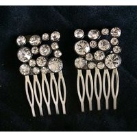 Set Of Hair Combs, Faux Diamond, Silver White, Jewel Cluster, Gem Wedding Hair, Formal Event, Gift For Girlfriend | Etsy (US)