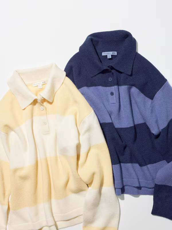Lambswool Polo Jumper (Stripe) | UNIQLO (UK)