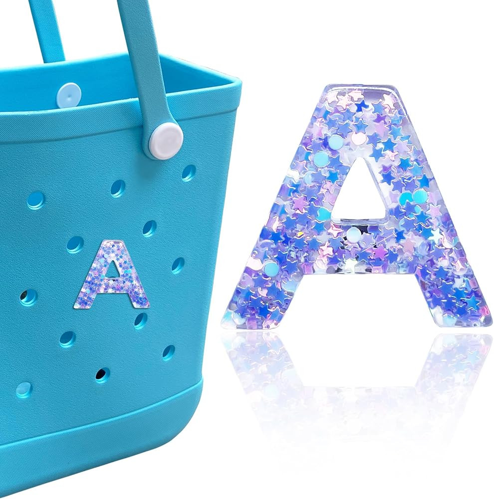 Letter Charms for Bogg and Simply Southern Bags - Alphabet Purple Star Sequin Lettering Accessori... | Amazon (US)