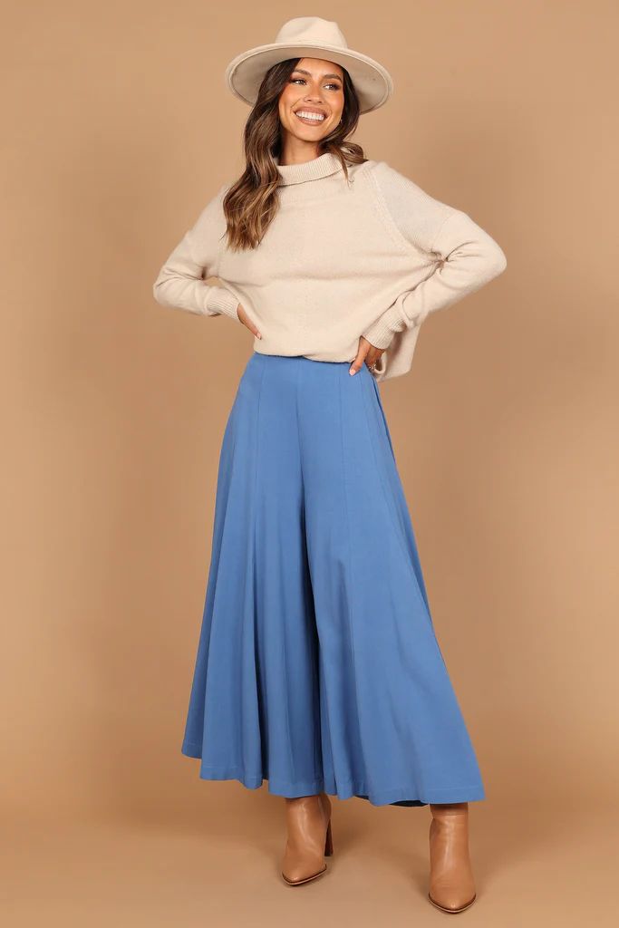 Deanna Wide Leg Pants - Blue | Petal & Pup (US)