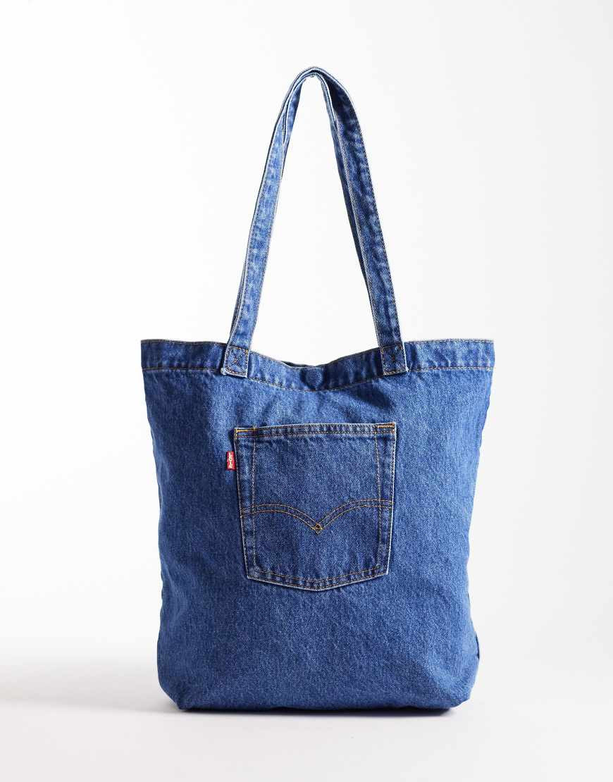 Levi's back pocket denim tote bag in blue | ASOS (Global)