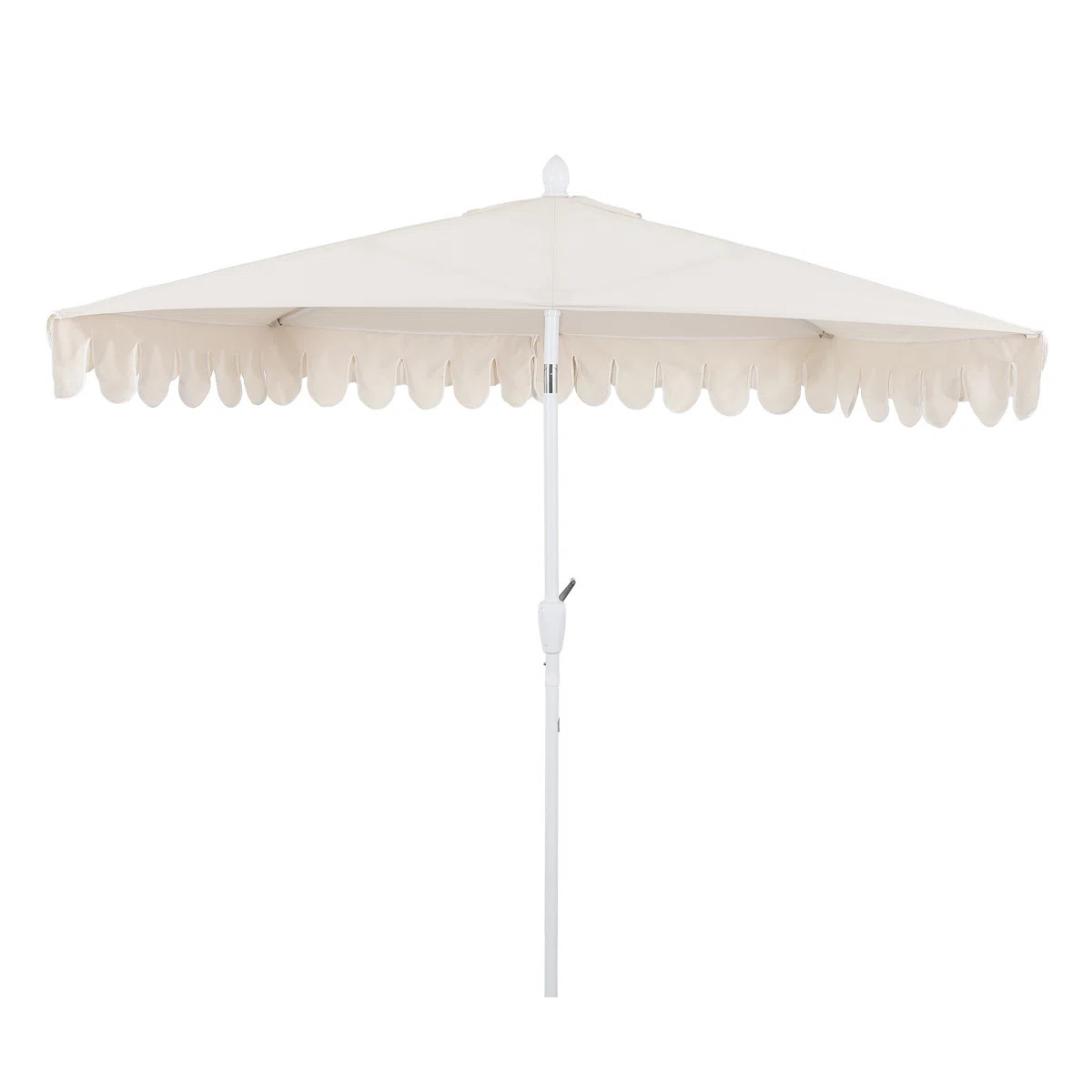 Terrace 9 ft. Coastal Scalloped Space-Saving Balcony Half Patio Umbrella with Crank Lift and Tilt... | Wayfair North America