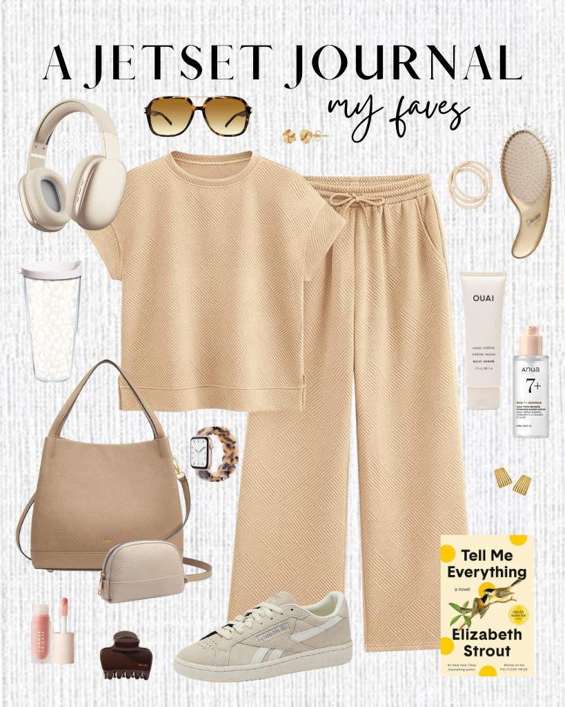 Have you heard of Elizabeth Strout's novel, *Tell Me Everything*? It's a captivating story that has kept me engaged lately, so I included it in this week's Amazon My Faves.

My main outfit, perfect for casual outings or errands, includes a matching short-sleeved top and wide-leg pants, paired with accessories for the perfect look! 

 #LTKSeasonal #LTKSaleAlert #LTKTravel