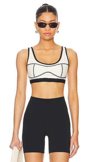 Silhouette Sports Bra in Solid Cream & Black | Revolve Clothing (Global)