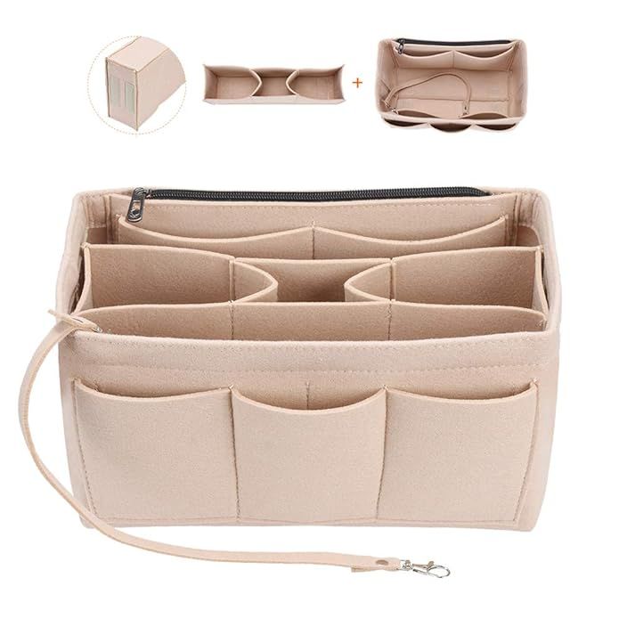 Felt Handbag Purse Organizer Insert with Zipper For LV Neverfull Speedy | Amazon (US)