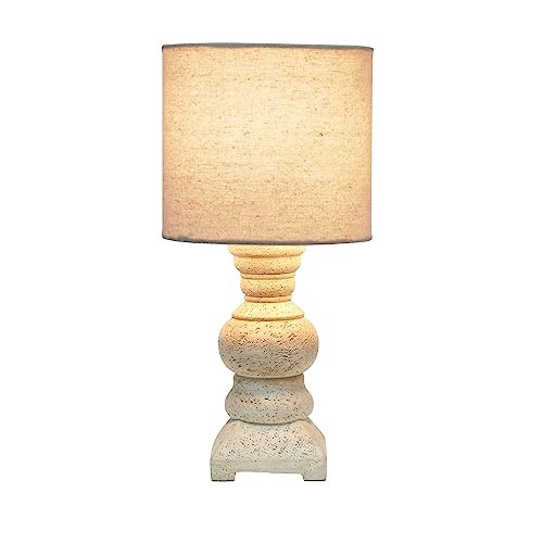 Elegant Designs LT3330-BGE 12.5" Country Farmhouse Petite Textured Column Table Desk Lamp with Dr... | Amazon (US)