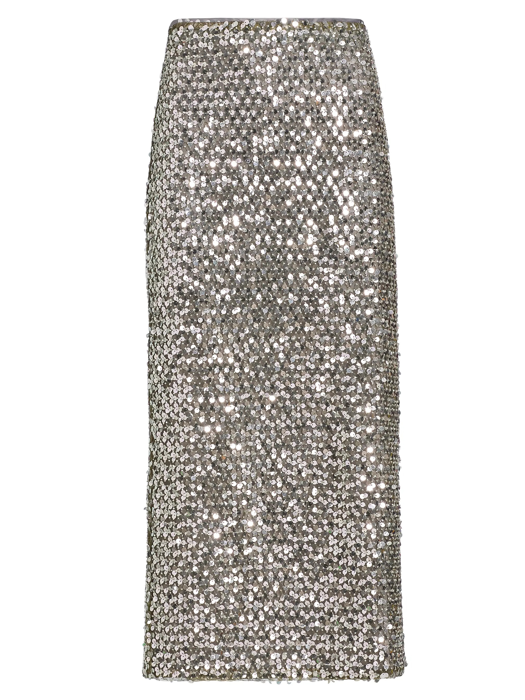 Timothy Sequin-Embellished Mesh Midi-Skirt | Saks Fifth Avenue