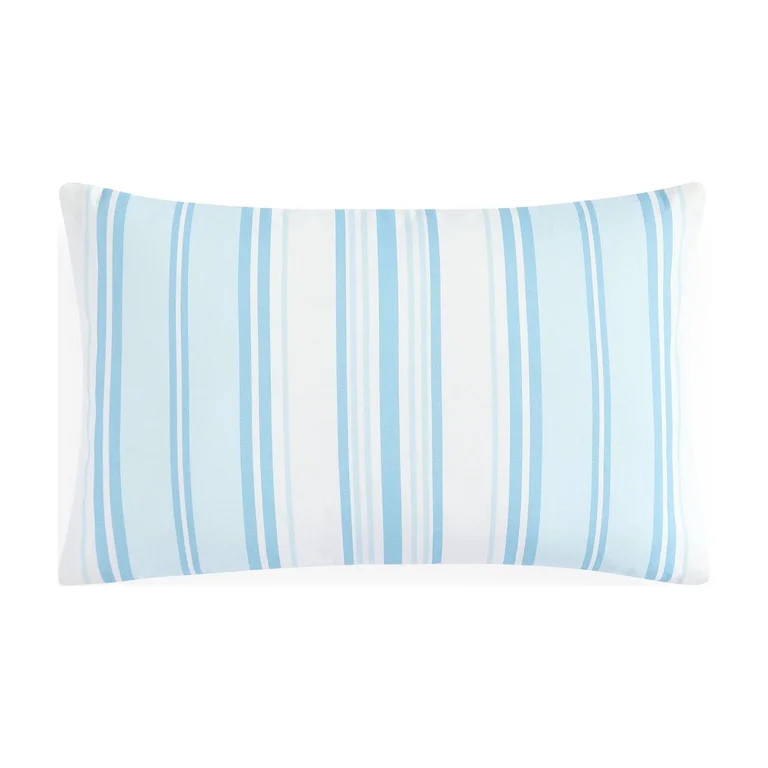 Coastal Living 12" x 18" Blue Striped 100% Cotton Decorative Throw Pillow for Couch or Bed | Walmart (US)