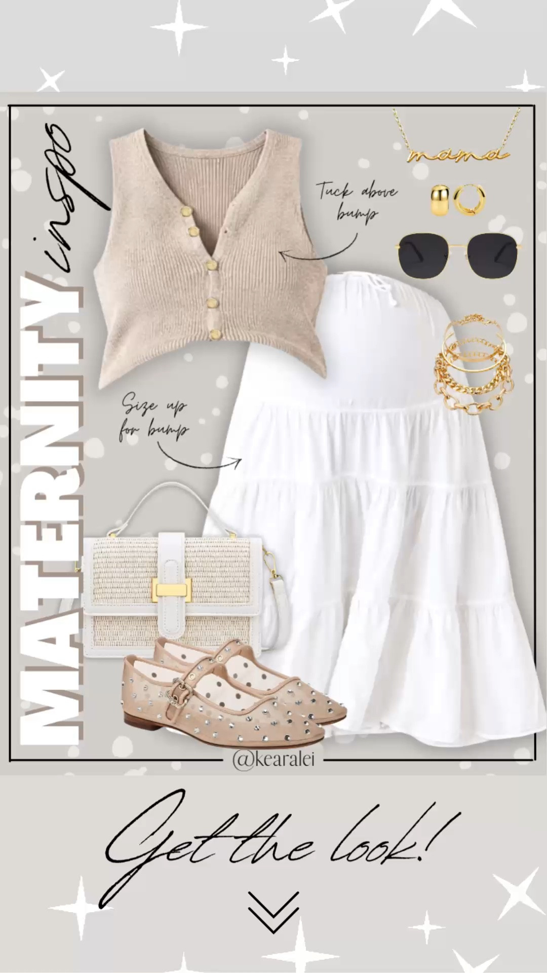 Maternity outfits spring pregnancy outfit clothes baby shower dress summer outfits maternity dress maternity skirt Amazon fashion white maxi skirt tiered skirt ruffle skirts over the bump with brown beige tan khaki ribbed button up sleeveless cardigan sweater vest nude mesh ballet flats rhinestone studded flats and white handbag faux leather woven purse crossbody gold mama necklace || baby bump style fashion cute outfit inspo mama outfits #maternity #style #fashion #outfit #outfits #babybump #sweater #babymoon #affordable #amazon
.
.
.

baby shower dress, Maternity Dresses, Maternity, over the bump, motherhood maternity, pinkblush, mama shirt sweatshirt pullover, hospital bag, nursery, maternity photos, baby moon, pregnancy, pregnant, maternity leggings, maternity tops, diaper bag, mama necklace, baby boy, baby girl outfits, newborn, mom, 
.
Amazon fashion, teacher outfits, business casual, casual outfits, neutrals, street style, Midi skirt, Maxi Dress, Swimsuit, Bikini, Travel, skinny Jeans, Puffer Jackets, Concert Outfits, Cocktail Dresses, Sweater dress, Sweaters, cardigans Fleece Pullovers, hoodies, button-downs, Oversized Sweatshirts, Jeans, High Waisted Leggings, dresses, joggers, fall Fashion, winter fashion, leather jacket, Sherpa jackets, Deals, shacket, Plaid Shirt Jackets, apple watch bands, lounge set, Date Night Outfits, Vacation outfits, Mom jeans, shorts, sunglasses, plus size fashion, Stanley cup tumbler, Target, Abercrombie and fitch, Amazon, Shein, Nordstrom, H&M, forever 21, forever21, Walmart, asos, Nordstrom rack, Nike, adidas, Vans, Quay, Tarte, Sephora, lululemon, free people, j crew jcrew factory, old navy


#LTKootd #LTKBaby #LTKBump