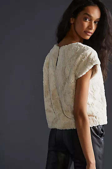 Maeve Faux Fur Tee | Anthropologie (US)