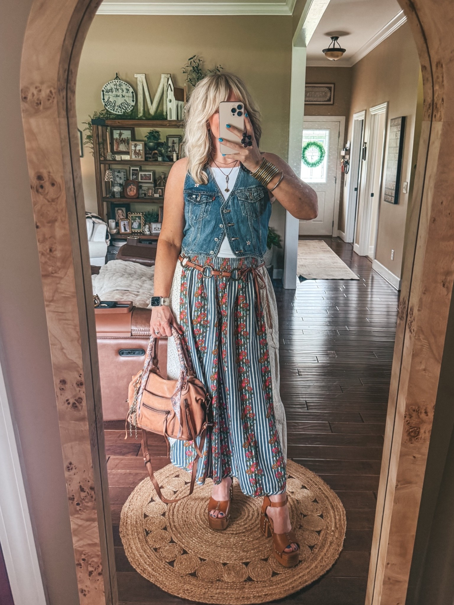 These pants from @naturallife are the cutest! Also loved them paired with this Levi’s denim vest! My Sunday fit! 
✨Earrings and necklace are @twistedsilver on Instagram. Save there with code MANDIE20 
Pants M
White tank M
Denim vest M
Sandals true to size 
Belt M
#summeroutfit #naturallife #denimvest

#LTKootd #LTKgrwm #LTKOver40