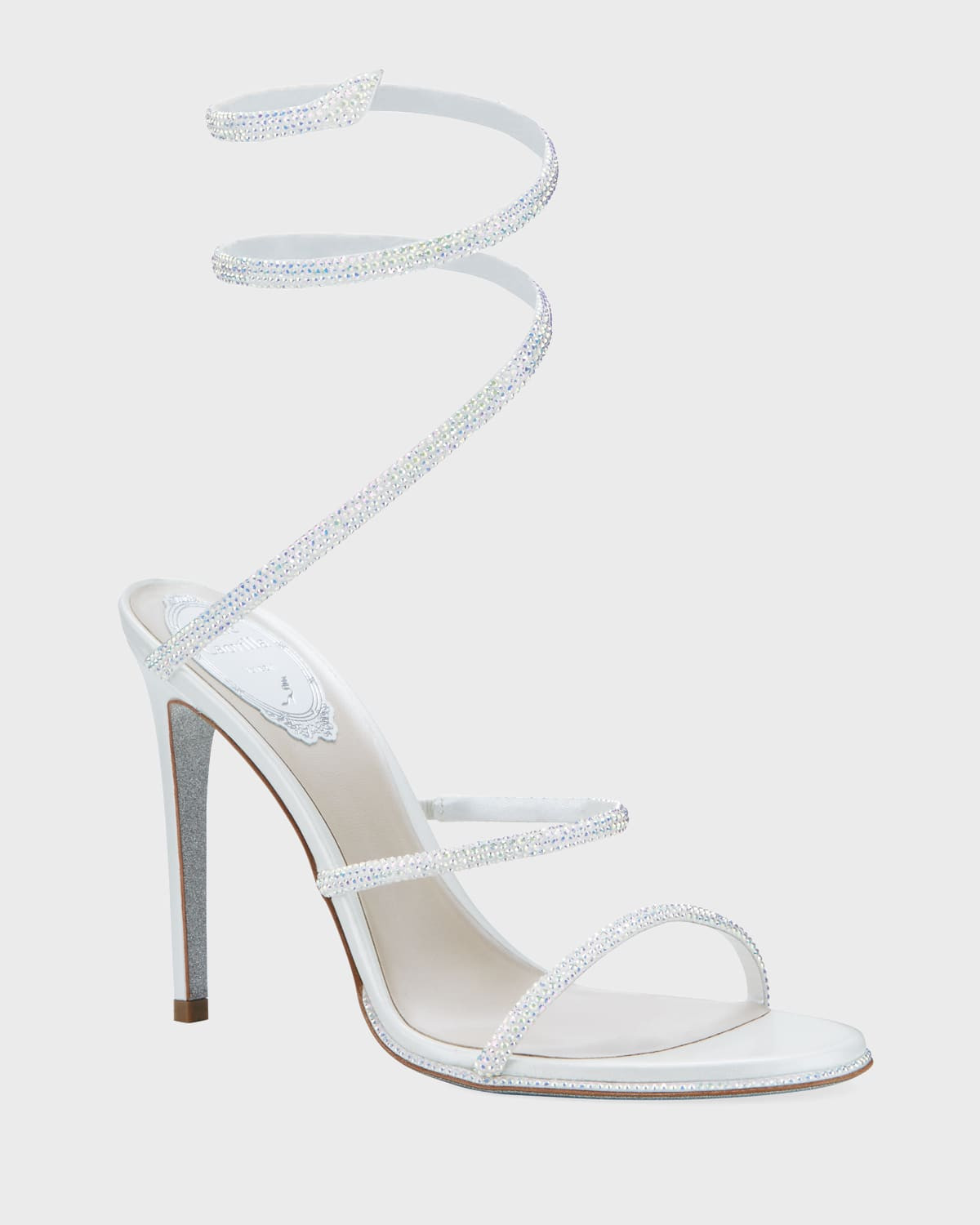 Shimmery Crystal Satin Snake Sandals | Neiman Marcus