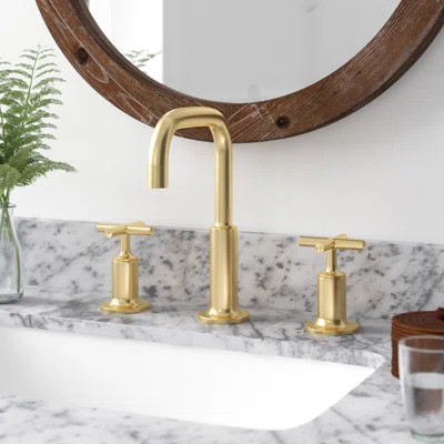 Purist Widespread Bathroom Faucet with Drain Assembly Finish: Vibrant Moderne Brushed Gold | Wayfair North America