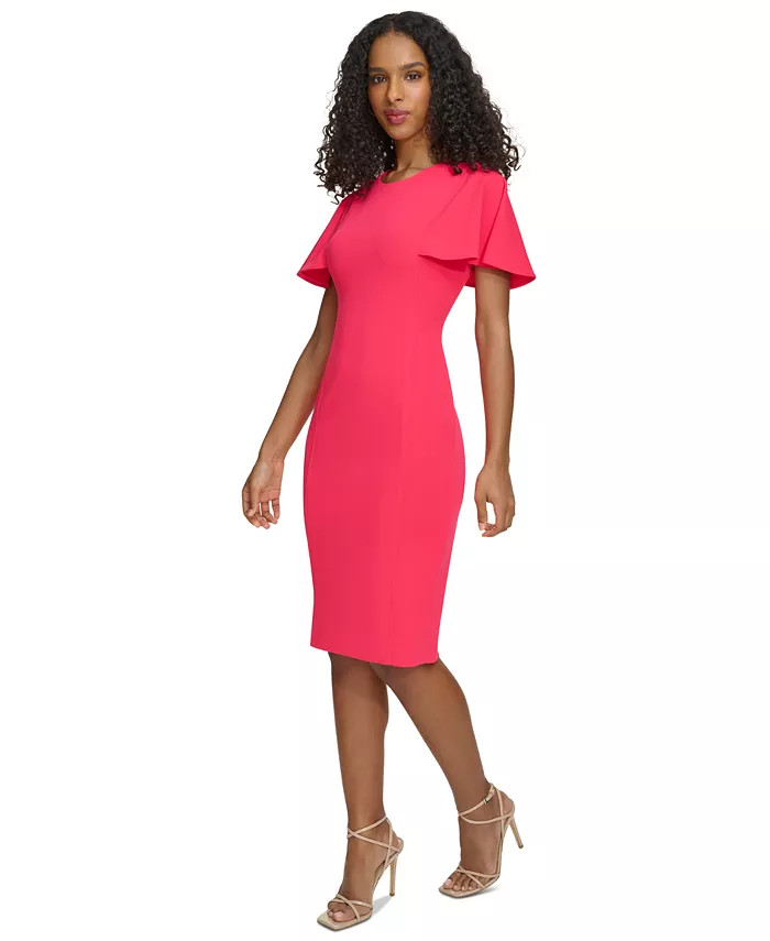 Calvin Klein Women's Flutter-Sleeve Sheath Dress - Macy's | Macy's