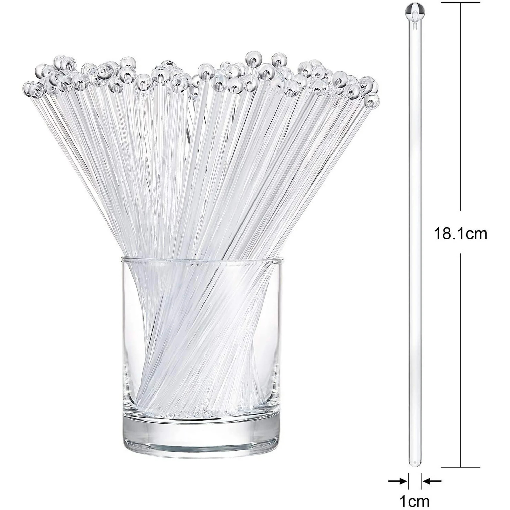 WSNIJFU 100 Pieces Swizzle Sticks Ball Head Stirrer Disposable Plastic Round Top Crystal Bar Swiz... | Walmart (US)
