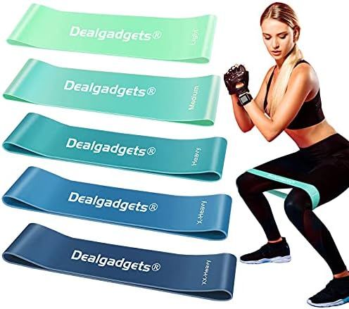 Resistance Bands Exercise Workout Bands Set for Women and Men, 5 Pcs Fitness Bands, Gym Stretch Band | Amazon (US)