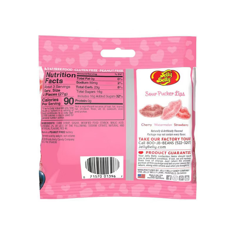 Jelly Belly Valentine's Sour Pucker Lips Bag - 2.8oz | Target
