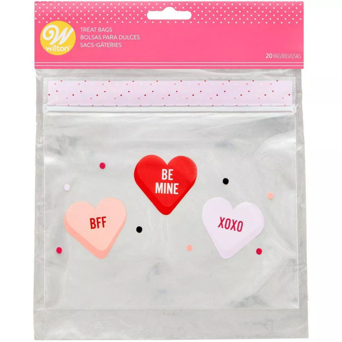 Wilton 20ct Candy Hearts Resealable Treat Bags | Target