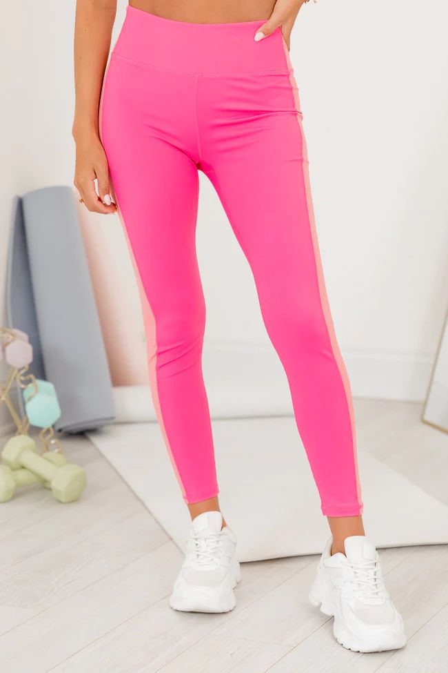 Always On The Go Pink Color Block Leggings | Pink Lily