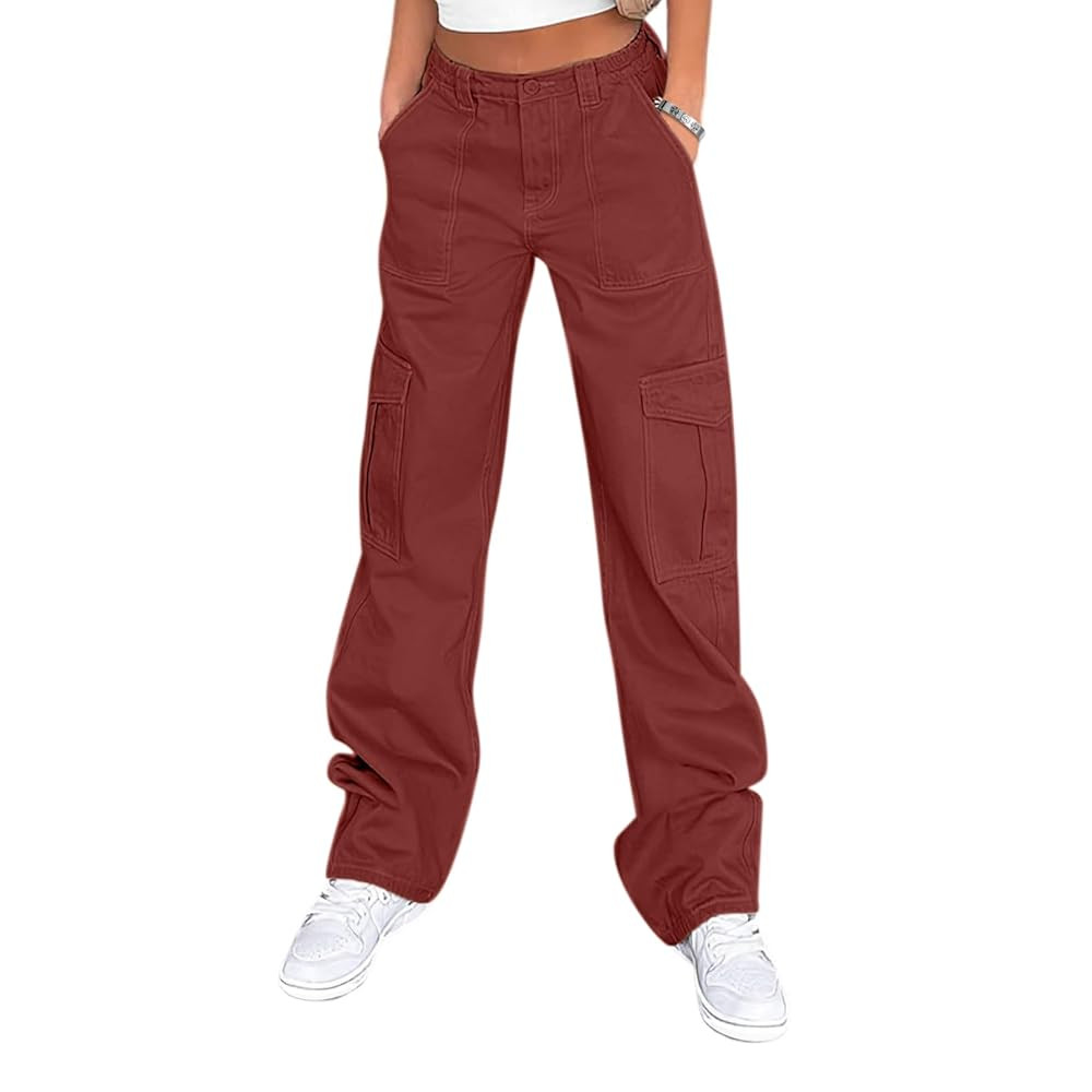 Lepunuo Cargo Pants for Women High Waisted Casual Pants Baggy Stretchy Wide Leg Y2K Streetwear wi... | Amazon (US)