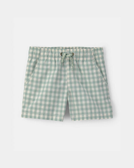 Toddler Boy Gingham Poplin Shorts - Green | Carter's | Carter's Inc