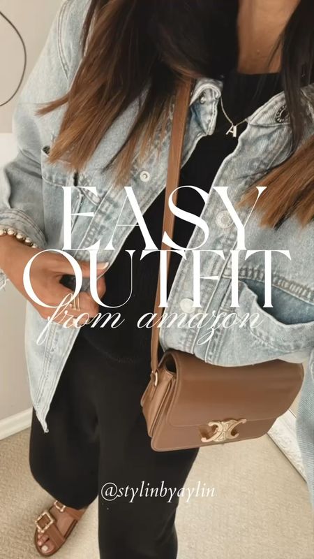 Easy outfit from Amazon, Amazon matching set, I’m just shy of 5–7” and wear the size small, linking similar denim jackets for you to recreate this look, StylinByAylin 

#LTKunder50 #LTKSeasonal #LTKstyletip