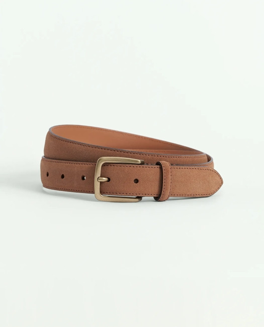 Brooks Brothers Men's Suede Dress Belt | Brown | Size 30 | Brooks Brothers