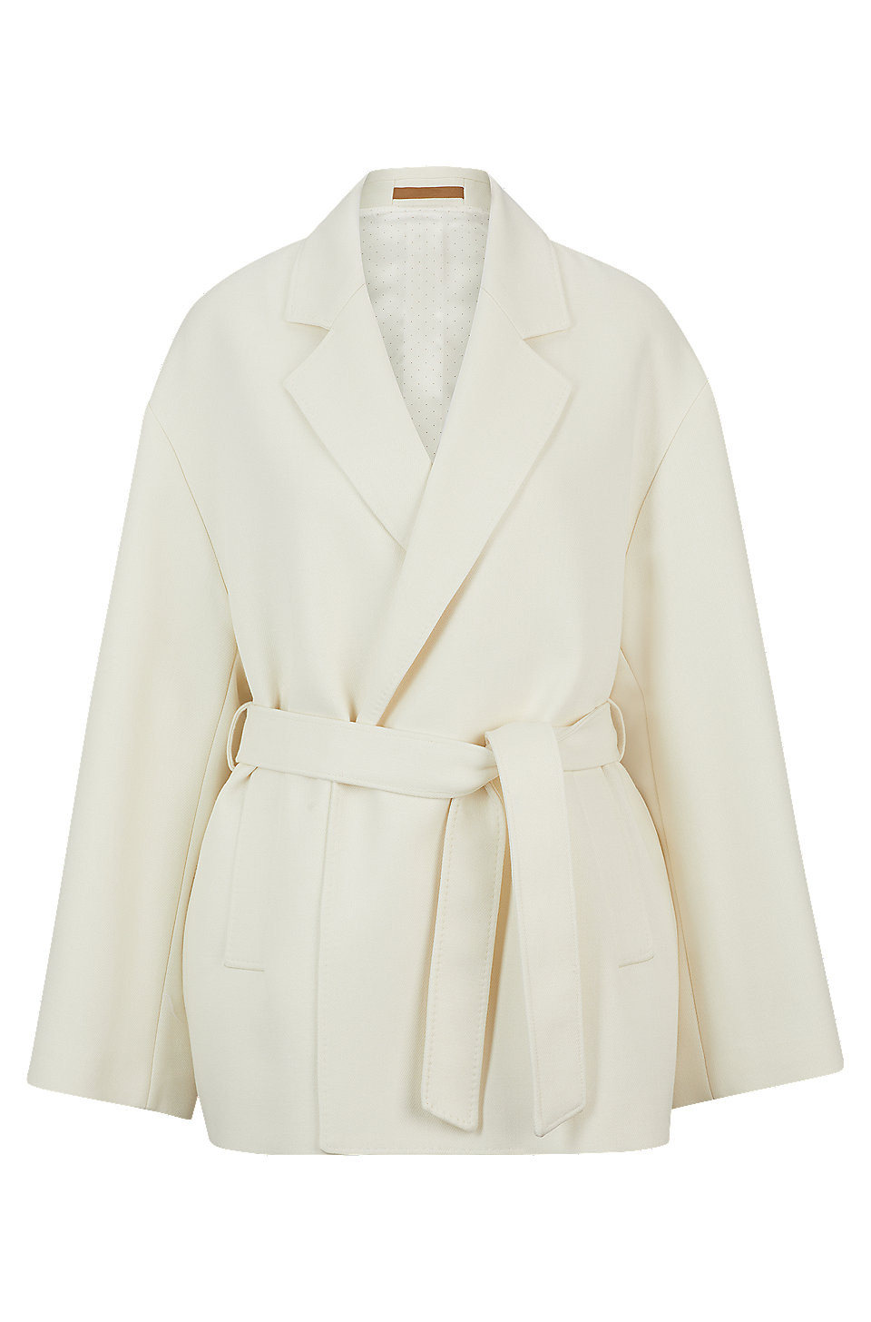 BOSS - Italian-made coat with tie belt and smooth lining | Hugo Boss (UK)