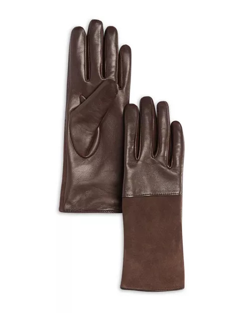 Bloomingdale's Texture Block Cashmere Lined Leather Gloves - Exclusive  | Bloomingdale's Jewelry ... | Bloomingdale's (US)