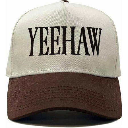 Funky Junque Trucker Hat – Vintage 2 Tone Snapback Baseball Cap - Yeehaw - Brown/Beige | Walmart (US)