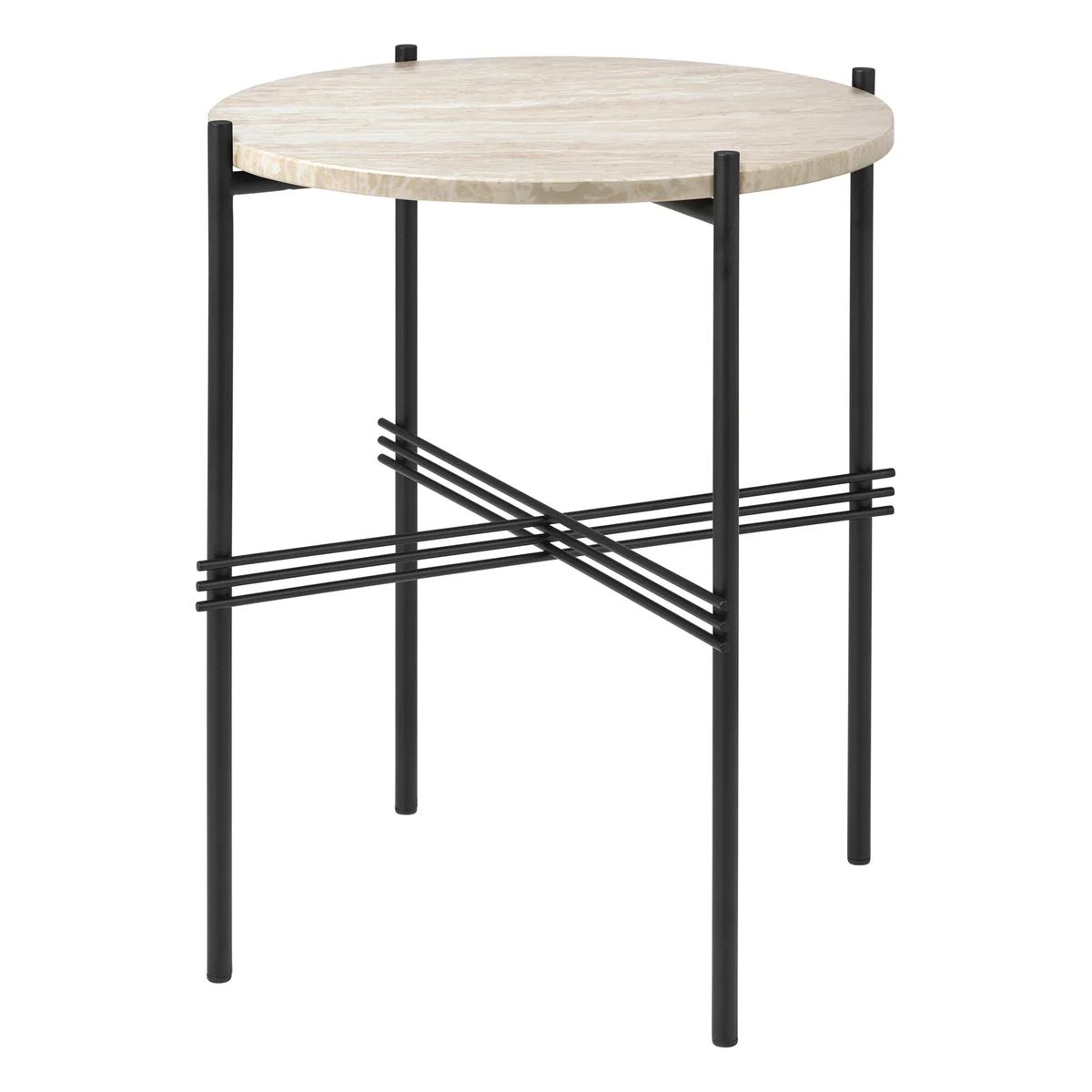 TS Outdoor side table, 40 cm, black - white travertine | Finnish Design Shop (FI)