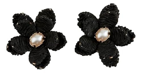 Mud Pie Women's Raffia Flower Earrings-Bk; One Size Fits Most | Amazon (US)