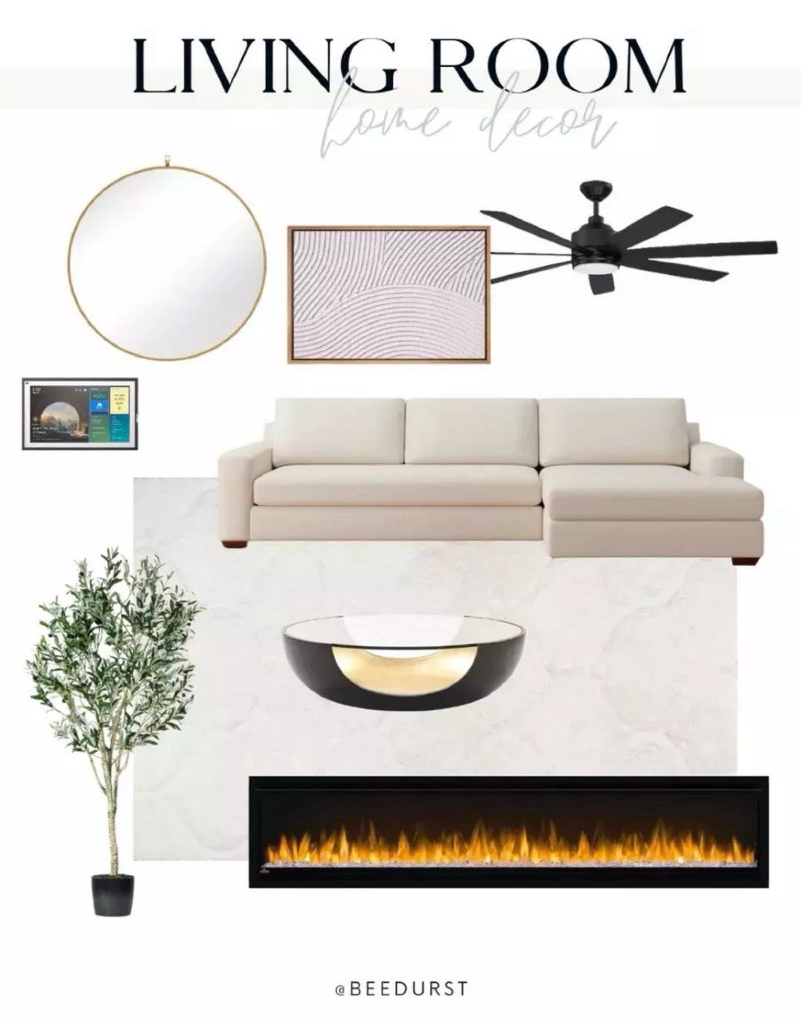 Living room home decor, living room couch, living room furniture, area rug, coffee table, faux tree, Wayfair home decor, electric fireplace, bedroom decor 

#LTKStyleTip #LTKHome