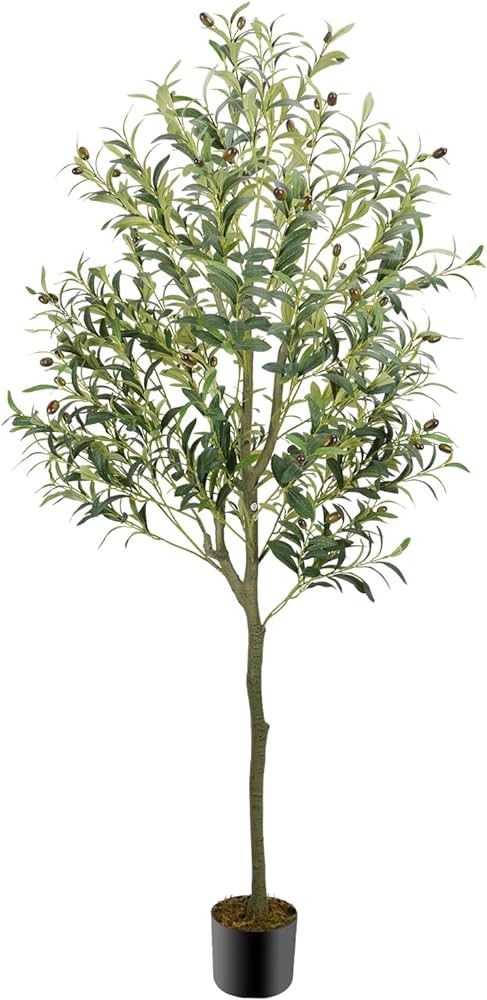 Olive Tree Artificial Indoor 6FT (72''), GTIDEA Artificial Tree Fake Tree Indoor Large Faux Olive... | Amazon (US)