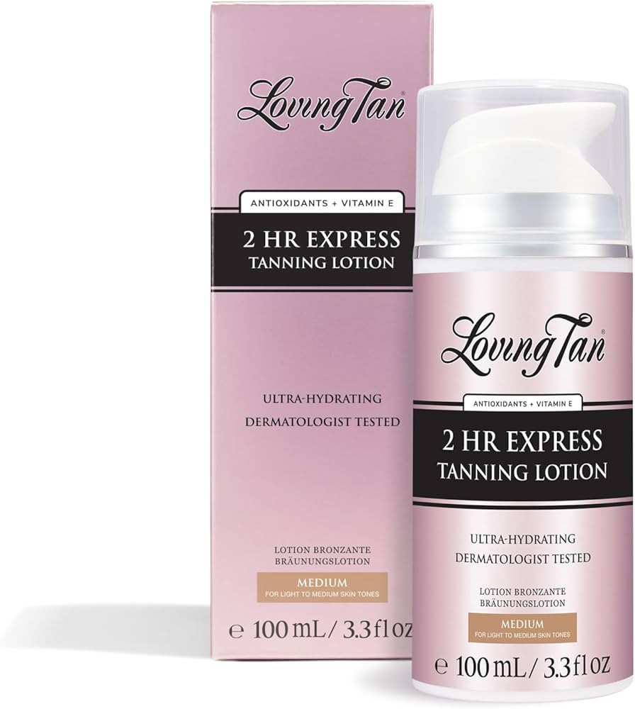 Loving Tan NEW 2 Hr Express Self Tanning Body Lotion, Medium - Hydrating Natural-Looking Glow Sun... | Amazon (US)