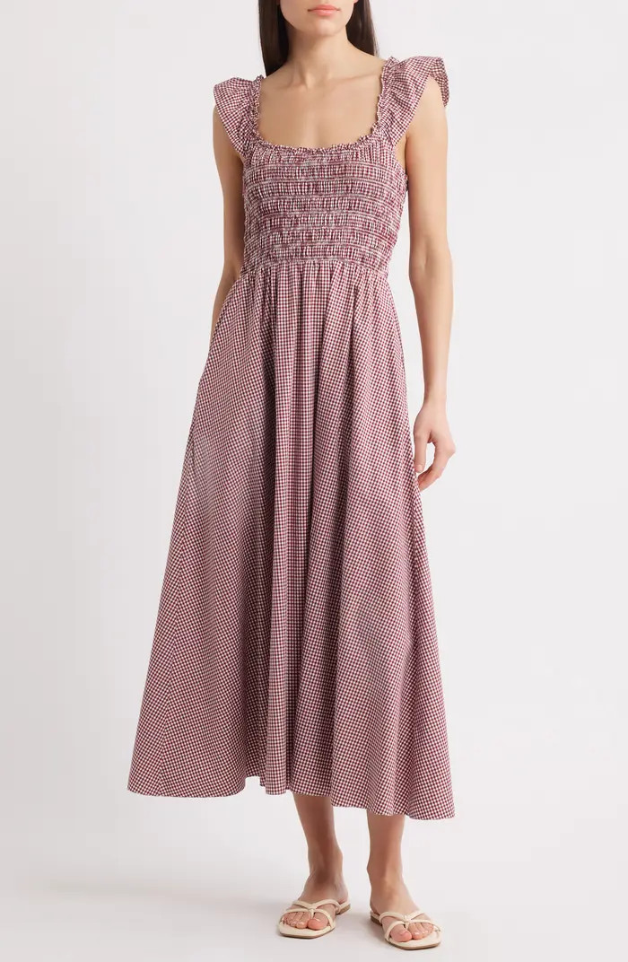 Eudora Gingham Smocked Stretch Cotton Sundress | Nordstrom