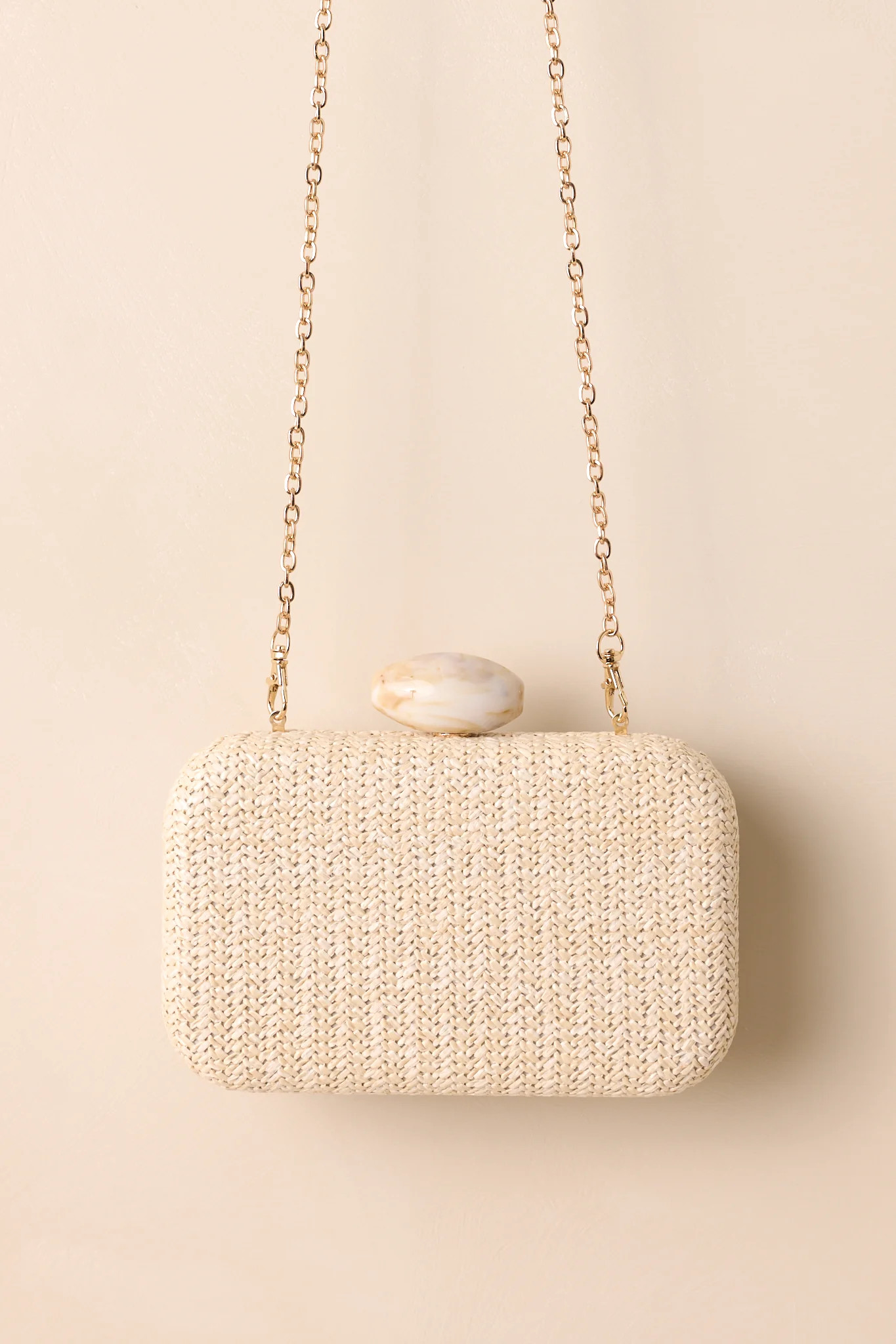 Wuthering Moors Beige Woven Clutch | Red Dress