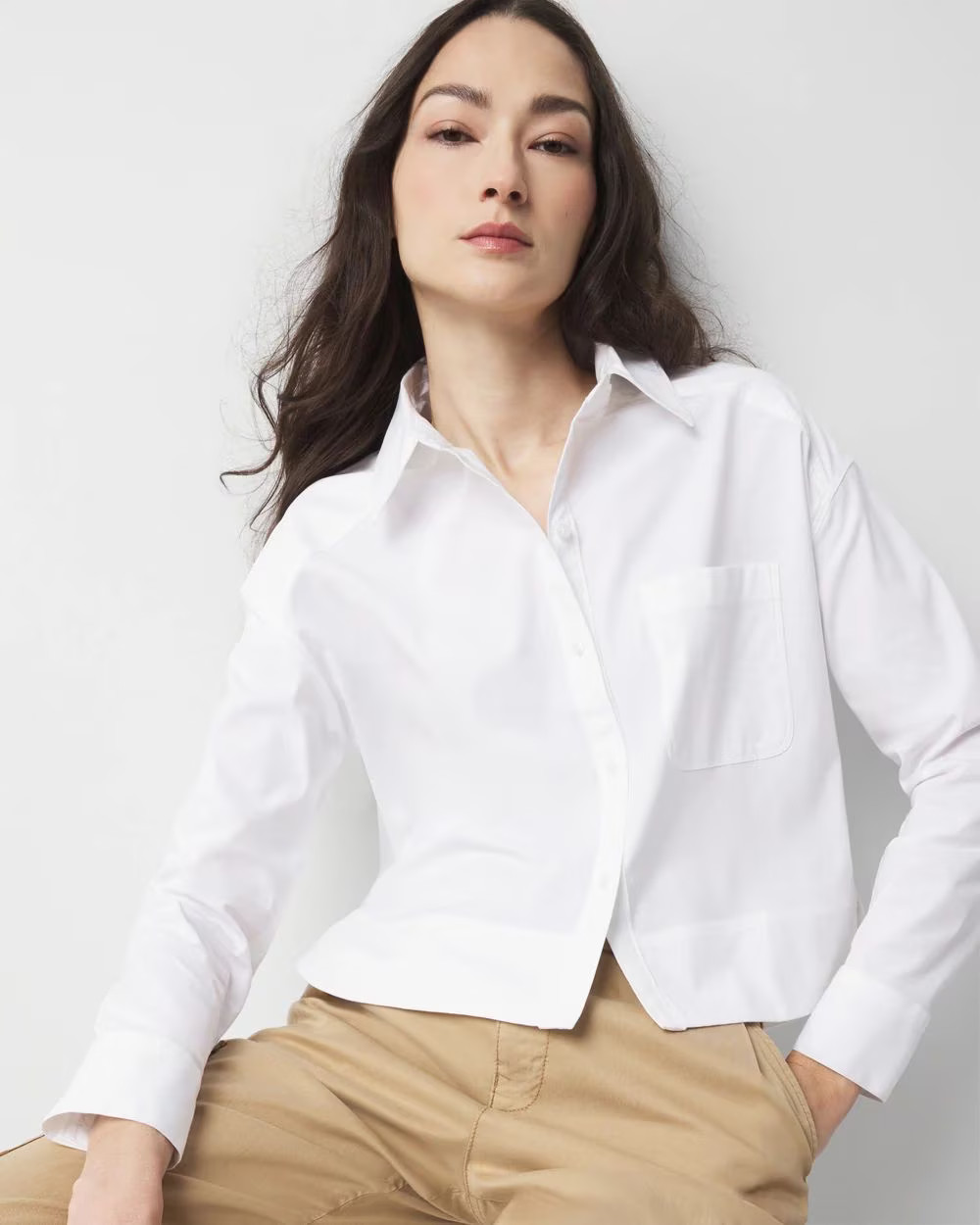 Pocket Poplin Shirt | White House Black Market