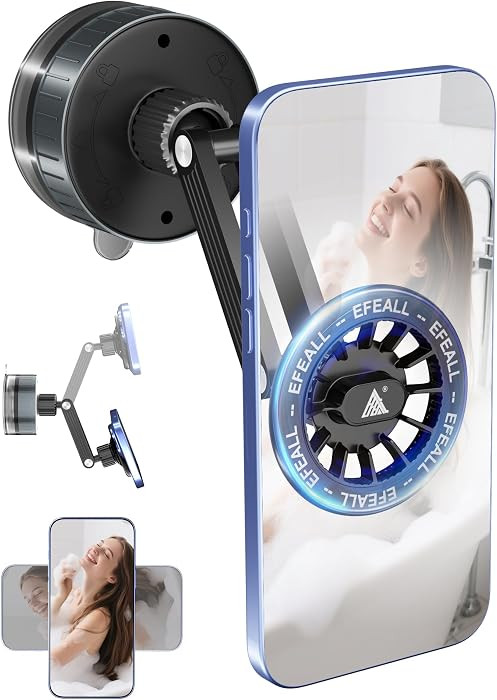 Shower Phone Holder, Twist-Lock Suction Cup Magnetic Phone Holder, Multi-Angle Adjustable Mount f... | Amazon (US)